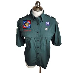 Boy Scouts Women's Green Venturing Vented Uniform Shirt Size Small BSA Scouting
